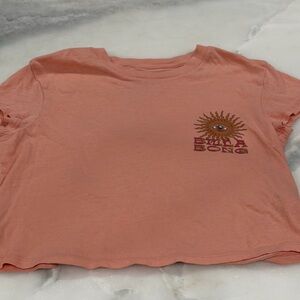 Billabong Graphic Crop Tee | Sun Eye Graphic | Peach | Kid’s Medium